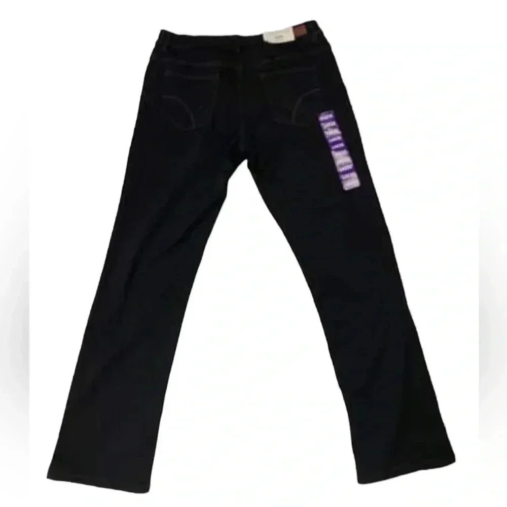Parasuco 2016 Modern Fit Straight Leg Stretchy Black  Pants Size 14